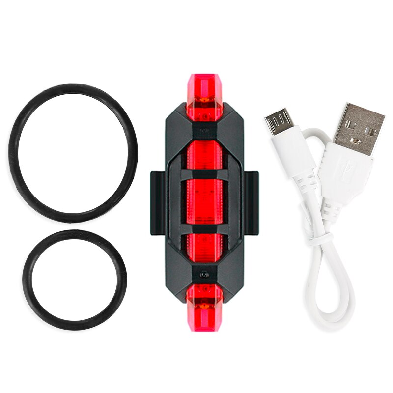 Luce per bicicletta per bici LED faro ricaricabile USB fanale posteriore ciclismo avvertimento fanali posteriori posteriori torcia accessori bici: Taillight C red