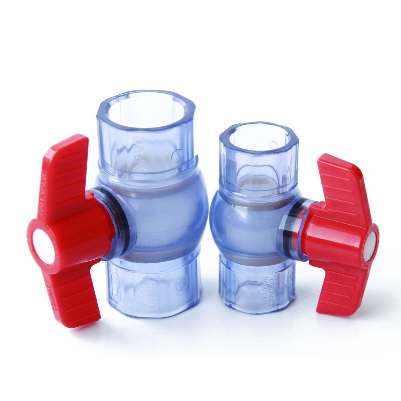 ID 20/25/32/40mm Transparent PVC Ball Valves Water Irrigation System Drainage Tube Quick Valve Water Pipe Connector Fittings