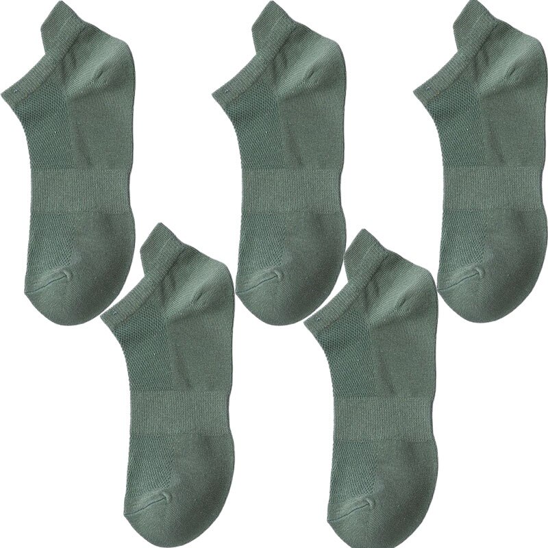 5 Pairs Zomer Mannen 100 Katoen Korte Mesh Sokken Man Harajukcomfortable Effen Kleur Casual Enkelsok Mannelijke Netto Sneaker Sok: s6