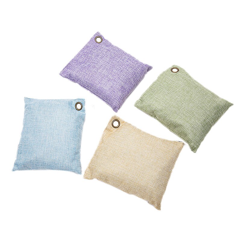 Bolsa de carbón de bambú para desodorización de coche, bolsa de carbón activado para desodorización de coche, elimina el formaldehído y el olor, paquete de 4 Uds.