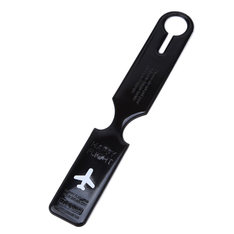 PVC Leuke Reizen Bagage Label Riemen Koffer ID Naam Adres Tags Identificeren Bagage Tags Vliegtuig Reizen Accessoires RV879246: black