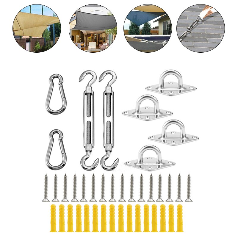 Sun Shade Sail Canopy Accessory 40pcs/set 304 Stai... – Grandado