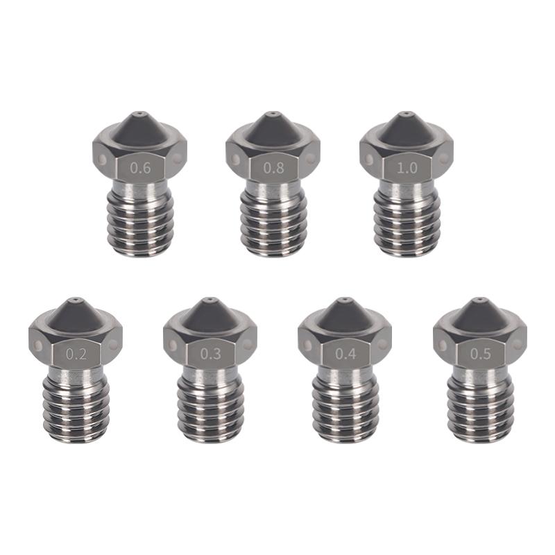 3 stück,  e3d düsen aus gehärtetem stahl  v6 korrosionsbeständig,  m6 für 1.75mm kohlefaser-pei-peek-filament