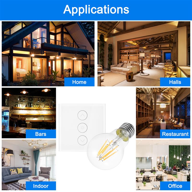 Atenuador Led de 220v, interruptor Wifi inteligente, Interruptor táctil para luz, funciona con la bombilla E27 del asistente de Google Alexa IFTTT