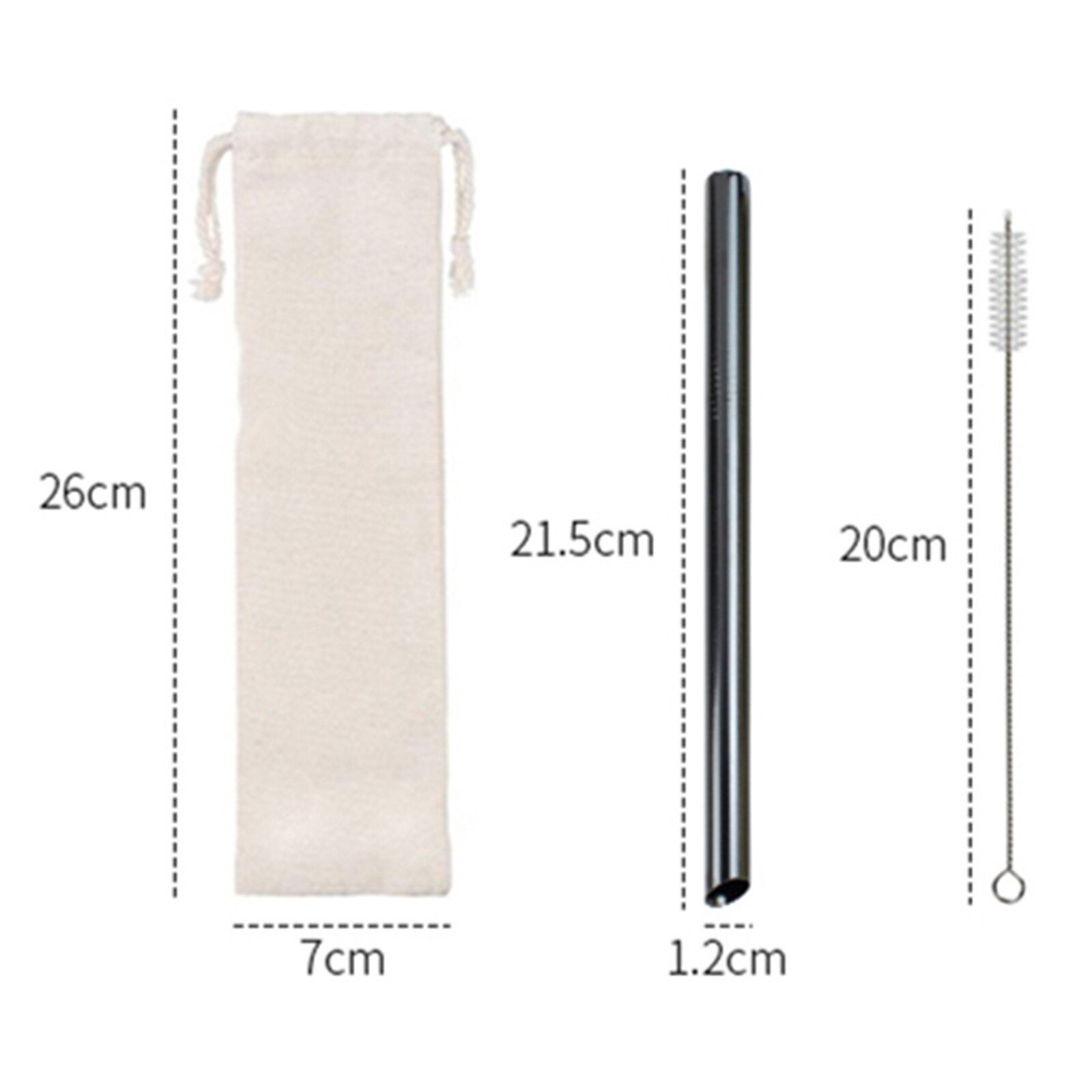 Metal straw rainbow color reusable metal straw set with brush 304 stainless steel straw milk drinkware bar party accessories