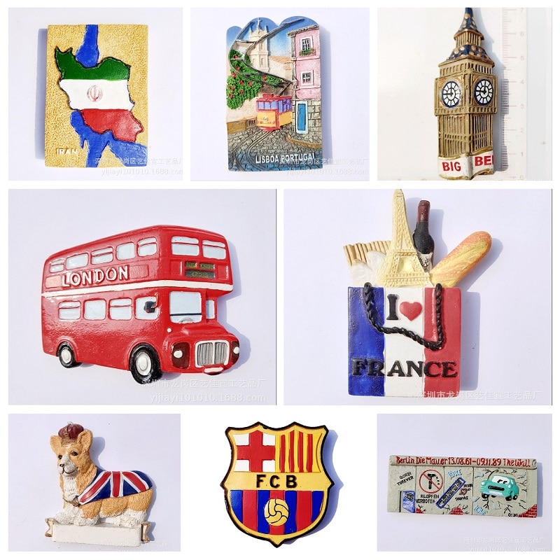 3d Refrigerator Magnets Berlin London Tourism Souvenir Berlin Wall Crafts Magnetic Stickers Paris Souvenir Home Decor Ideas