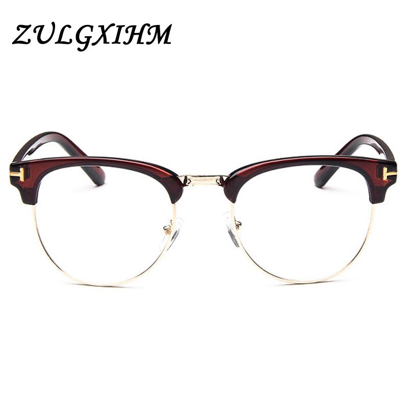 Monture de lunettes en métal demi-cerclée pour hommes, lunettes optiques cool, monture de lunettes de vue pour hommes