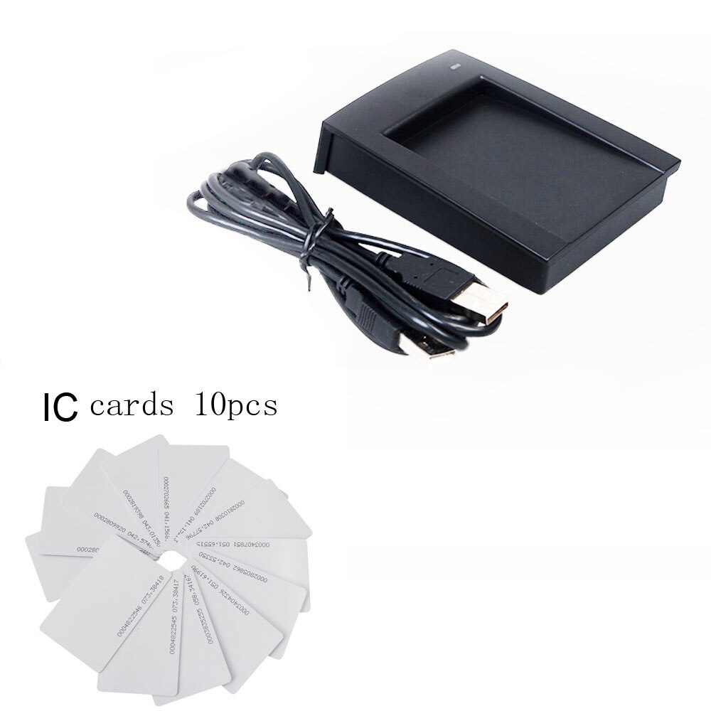125Khz RFID 13.56MHz IC Card Reader Dual Frequency Writer 2in1 Desktop USB Reader Writer for Access Control: IC reader writ 10 IC