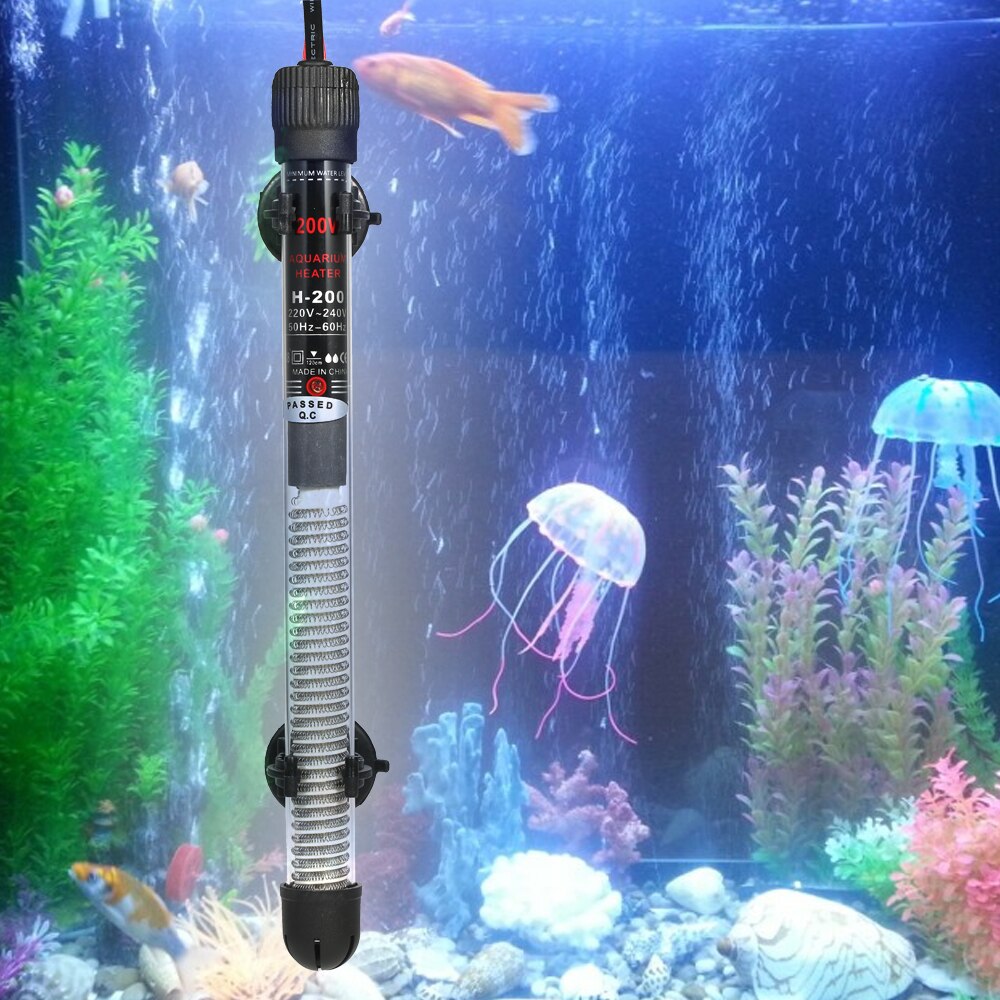 Varilla de calentador sumergible para acuario, accesorios de vidrio para tanque de peces, ajuste de temperatura de 220-240V