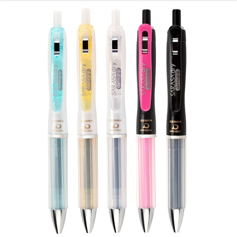 1Pcs ZEBRA Gel Pen JJZ49 SARASA Dry AirFit Air Cushion Anti-Fatigue 0.5 mm Refill Replaceable Soft Holder Press Black Water Pen