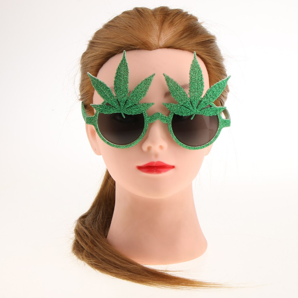 Novedad, gafas de sol de , gafas de sol con hoja de arce verde brillante