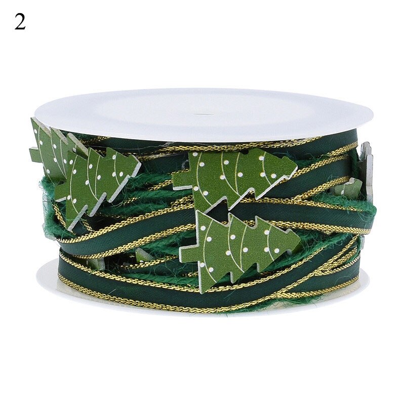 Hjerte juletre mønster jul bånd tre pentagram perle kjede bånd 2/5m diy år hjem dekorative: 2