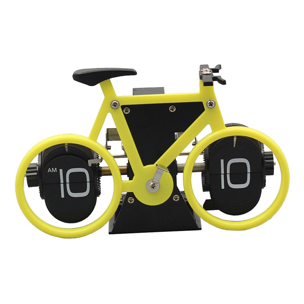 Moderne Seite Drehen Fahrrad Schreibtisch Uhr Dekoration Büro Regal Uhr Heimat Dekorative Kunstwerk Tabletop Dekor Für freundlicher freundlicher: Gelb