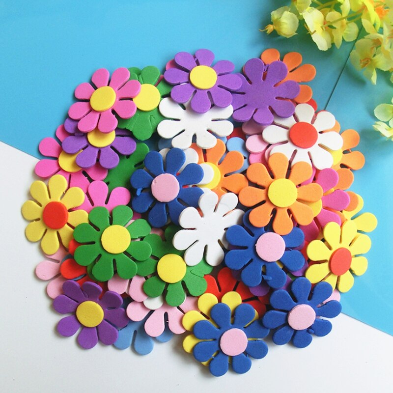 50Stck/30Stck Schaum Blumen Schmetterlinge Sterne Scrapbooking DIY Aufkleber Verschiedene Farben freundlicher Zimmer Party Dekor Kindergarten handwerk