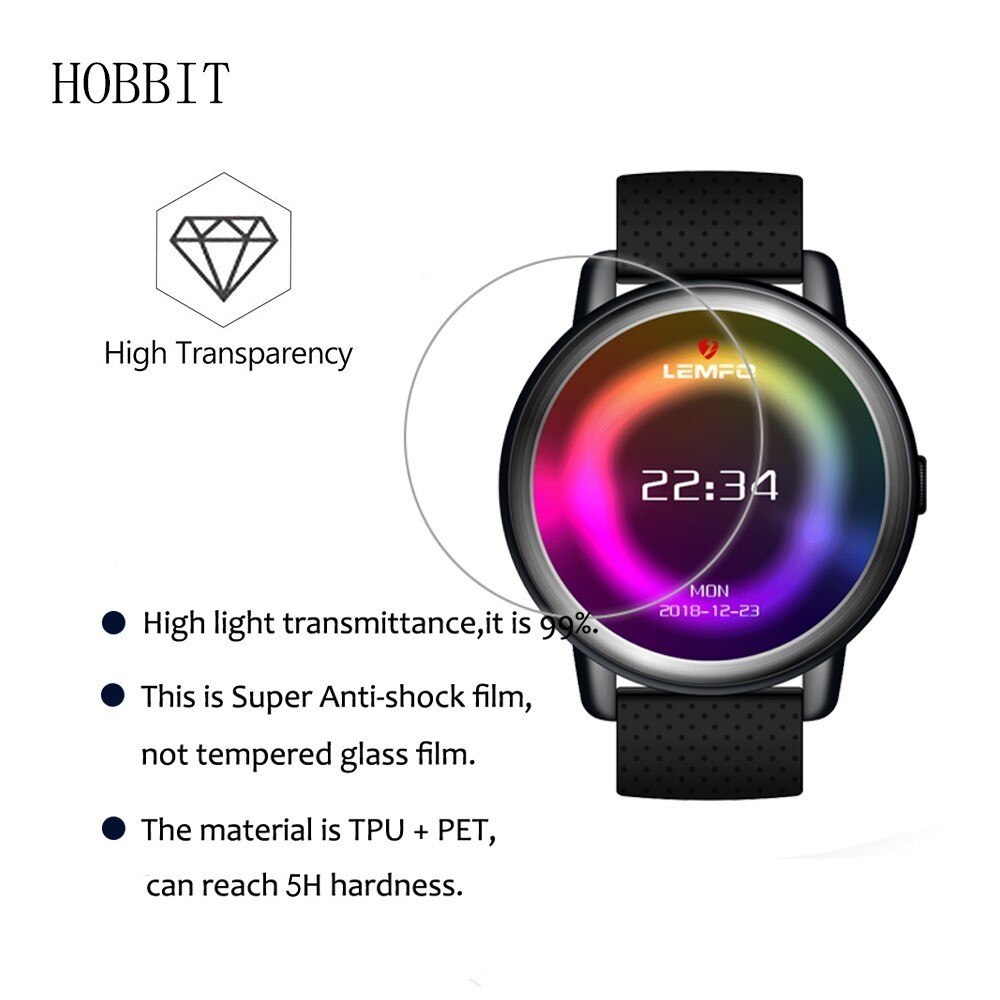LEMFO-Protector de pantalla a prueba de explosiones LEM8, para Smartwatch lemfo LEM 8 DE 1,39 pulgadas, anti-arañazos, anti-burbujas, GPS, 4G, paquete de 3