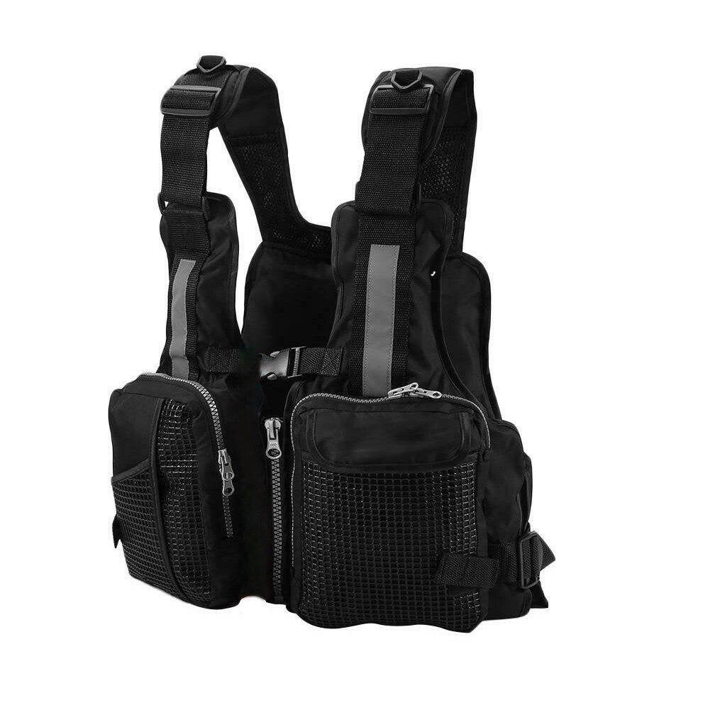 Multi Pocket Rafting Zwemvest Kajak Vissen Zwemmen Mesh Verstelbare Vest Volwassenen Water Sport Rits Varen Drifting Kano