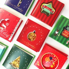 10 Pcs/set Merry Christmas Small Greeting Cards Mini Christmas Greeting Cards Year Postcard Christmas Greeting Card
