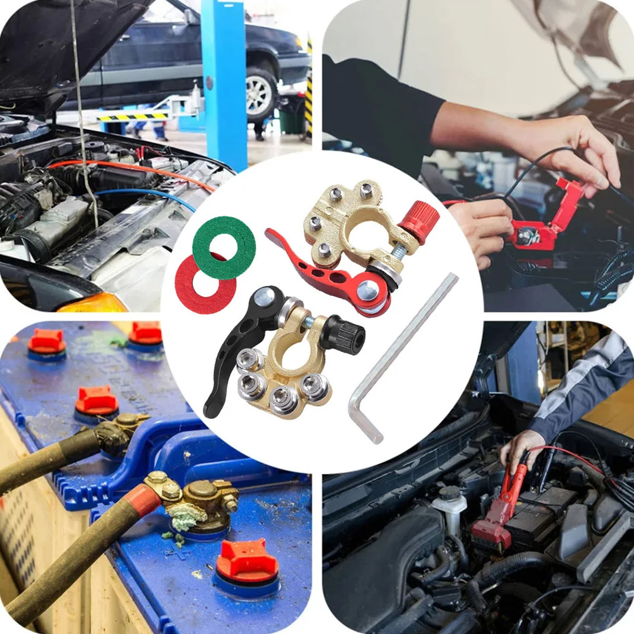 Conectores de terminales de batería de coche, desconexión de liberación rápida, extremos de Cable de batería positivo y negativo de 12V y 24V para coche tipo SAE/JIS, 2 uds.