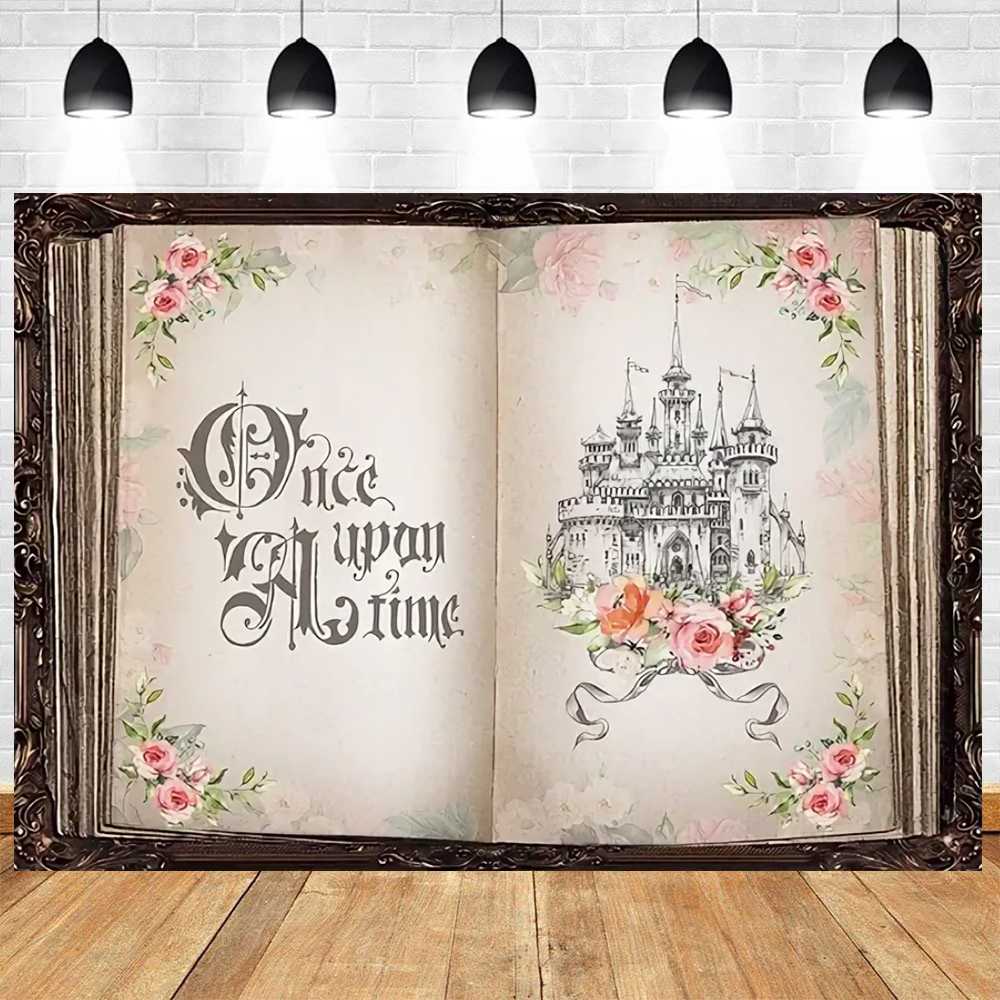 Fairy Tale Books Theme Magic Book Forest Photography Background Storybook Wonderland Romantic Wedding Birthday Decor Supplies: L / Pink