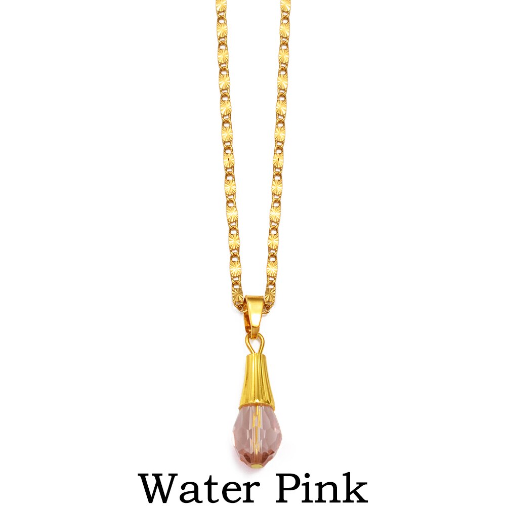 Anniyo Hawaiian Multiple Colour Ball Pendant Necklaces for Women Girls Crystal Jewelry Guam Micronesia Chuuk Pohnpei #256006: Water Pink Ball / 45cm or 17.7 Inches