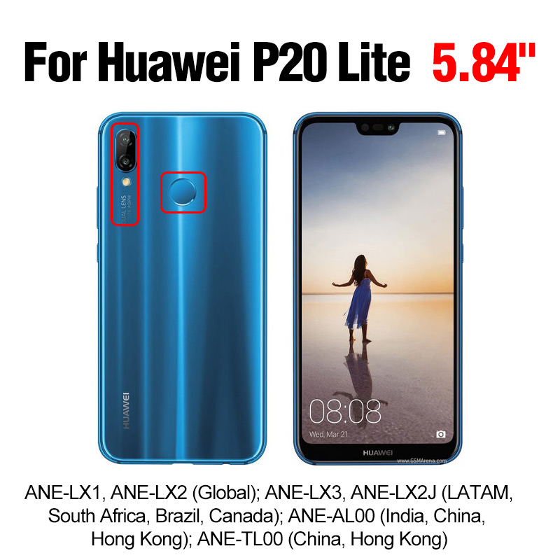 2pcs Tempered Protective Glass For Huawei P40 Lite P20 Pro P30 Light P 20 30 40 P40lite E P20lite P30lite Screen Protector Film: p20 lite