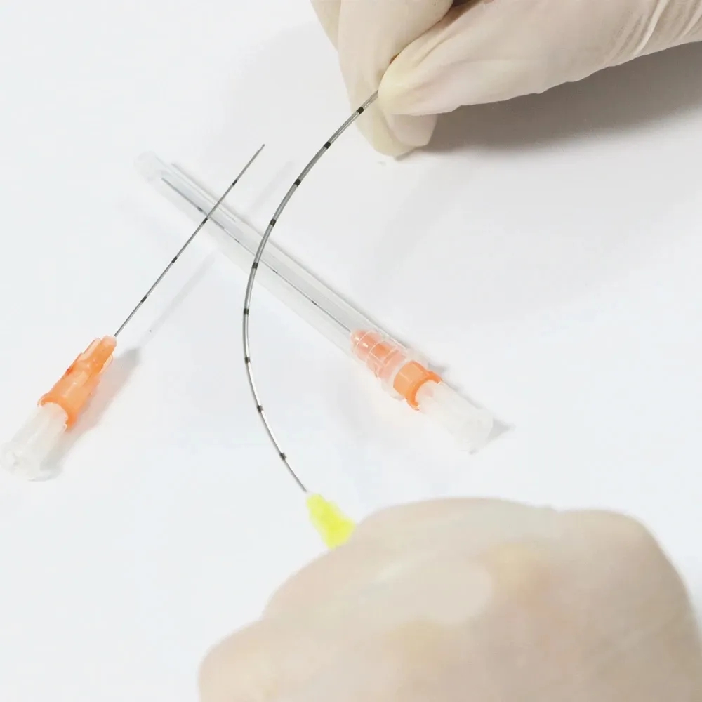 Einweg kanüle mit stumpfer Spitze 22g 25g 50mm 70mm Mikro kanüle Werkzeug teile Harnsäure Gesichts füllung nasale mico stumpfe Kanüle