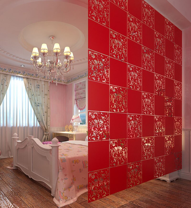 Biombo divisor de habitación, pegatinas de pared de PVC, divisores de habitación, pantalla plegable, 12 Uds.