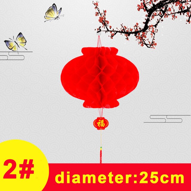 10 Pieces Chinese Red Paper Lanterns Festival Decorations Waterproof Festival Lantern for Year, Spring Festival, Wedding: 25cm