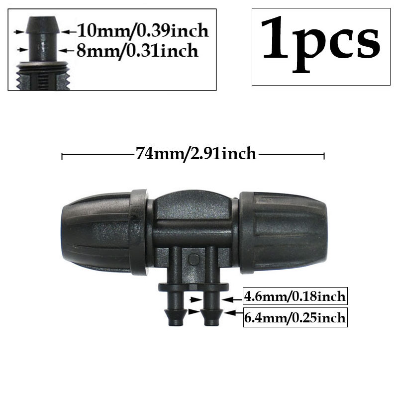 Garten 3/8 x 1/4 Zoll Schlauchtülle Anschluss Sicherungsmutter Reduzierer Wassersplitter T-Stück Winkel Endstopfen Tropfbewässerungssystem passend zu: grau