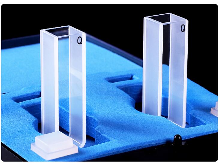 2Pcs 10mm Path Length Quartz Cuvette Cell With Lid For Spectrophotometers