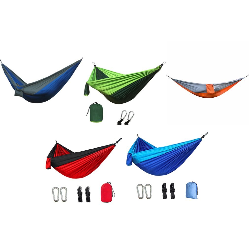 Double Fabric Hammock Outdoor For Travel Camping High Strength Parachute Portable Hammocks Swing Tent hamac гамак