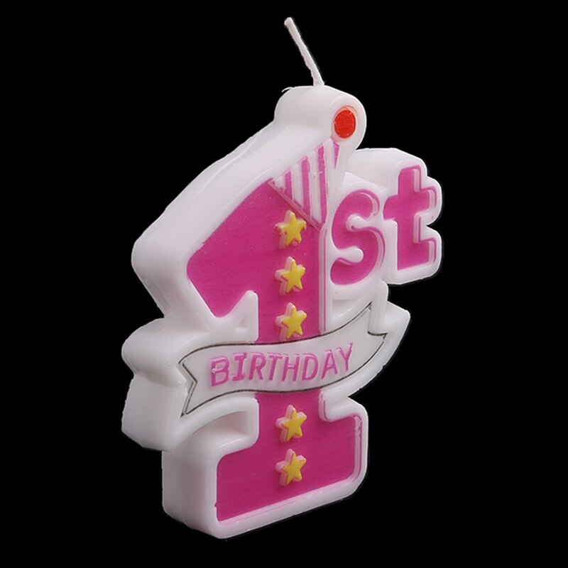 Party Supply 1st Moulded Birthday Candles Cake Topper Decoration Baby J0PD