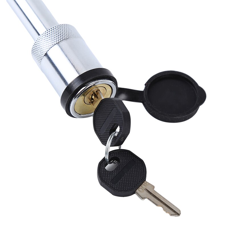 Heavy Duty 5/8" Trailer Hitch Pin Lock Plum Blossom Lock Core 2 Keys & Rubber Cap for Class III, IV, V Hitch Receiver