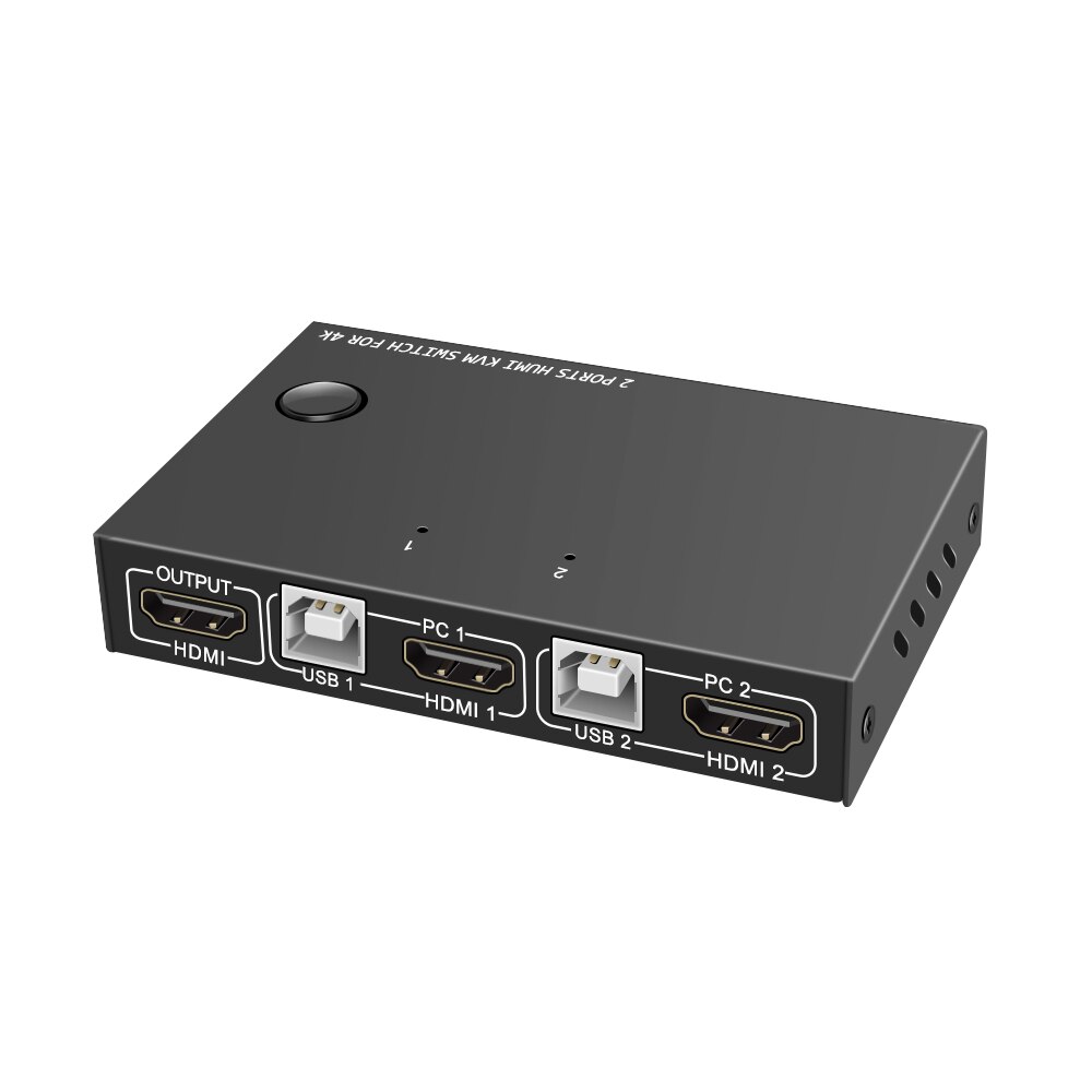 2 Port HDMI USB KVM 4K Switcher Splitter for Sharing Monitor Keyboard Mouse Adaptive EDID/HDCP Decryption: Default Title