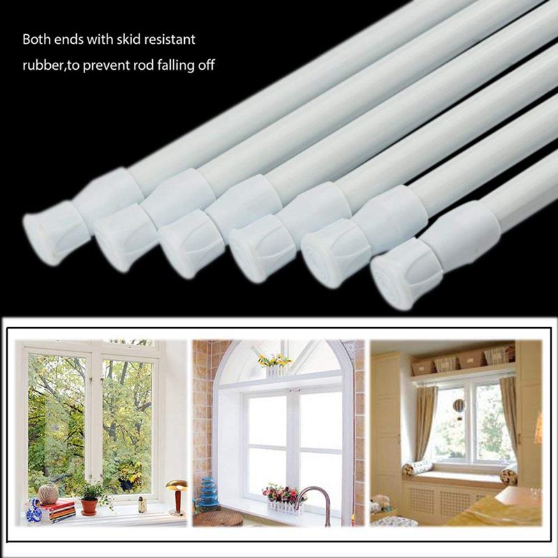 6 Pack Tension Rods, Adjustable Spring Steel Cupboard Bars Rod Curtain Rods, Extendable