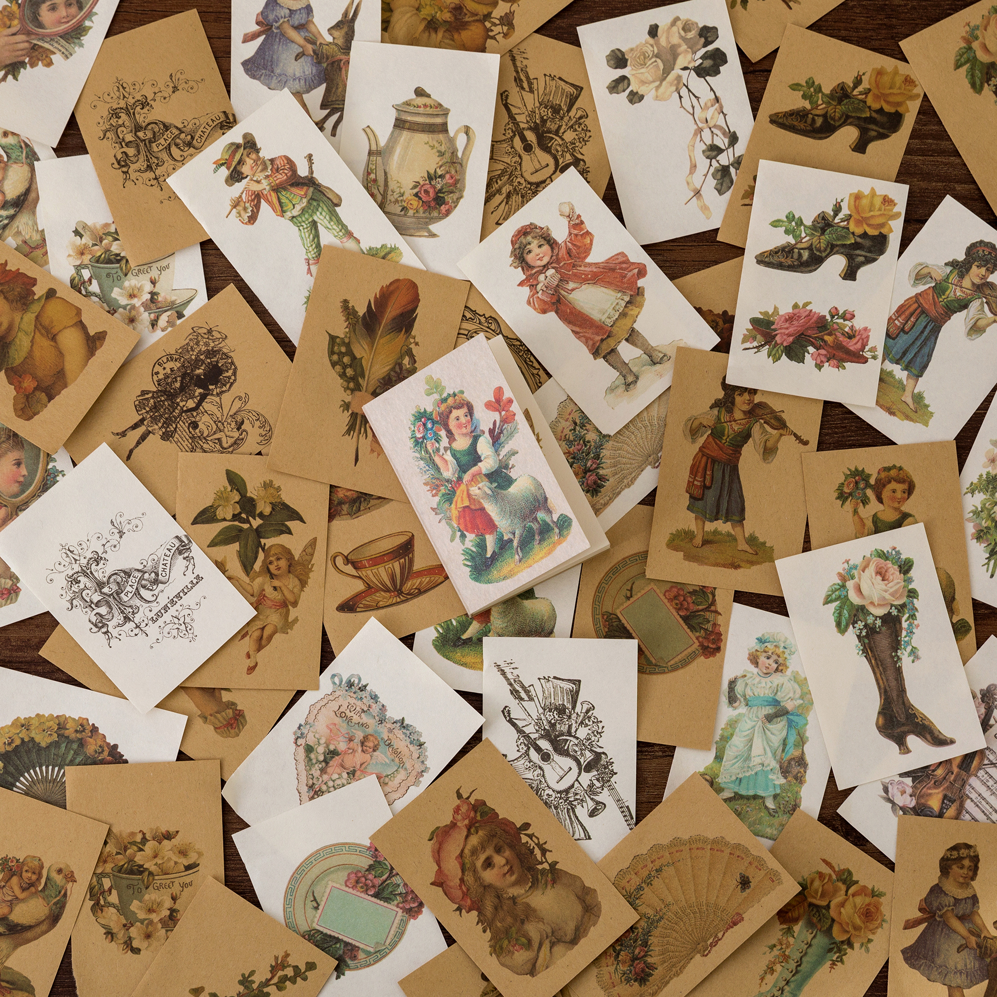 Mini papier décoratif Vintage noir et blanc pour livre, fournitures de papeterie pour Scrapbooking, livre de poche, 80 pièces/lot: G