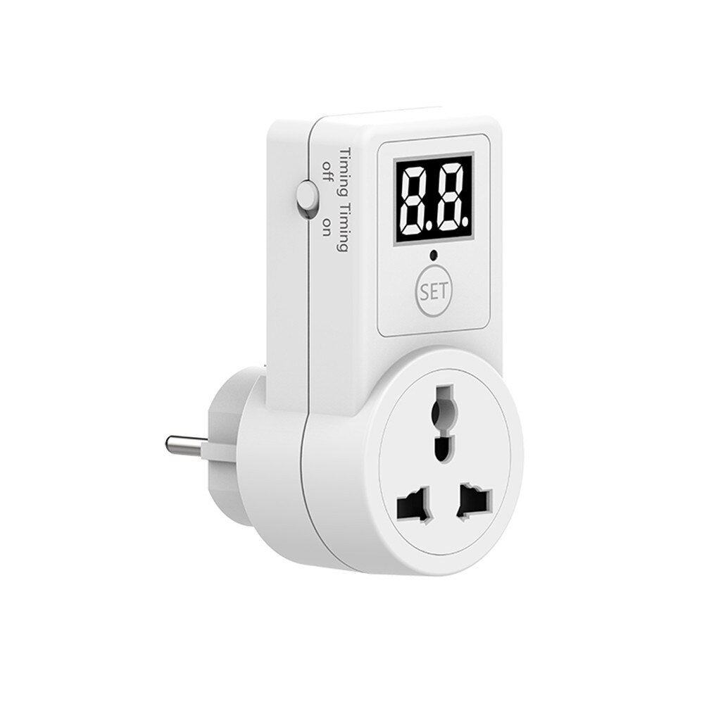 Interruptor de temporizador de Cuenta atrás con pantalla, enchufe Universal, Control de tiempo enchufable para batería de teléfono/tableta/Carga de coche eléctrico: Default Title
