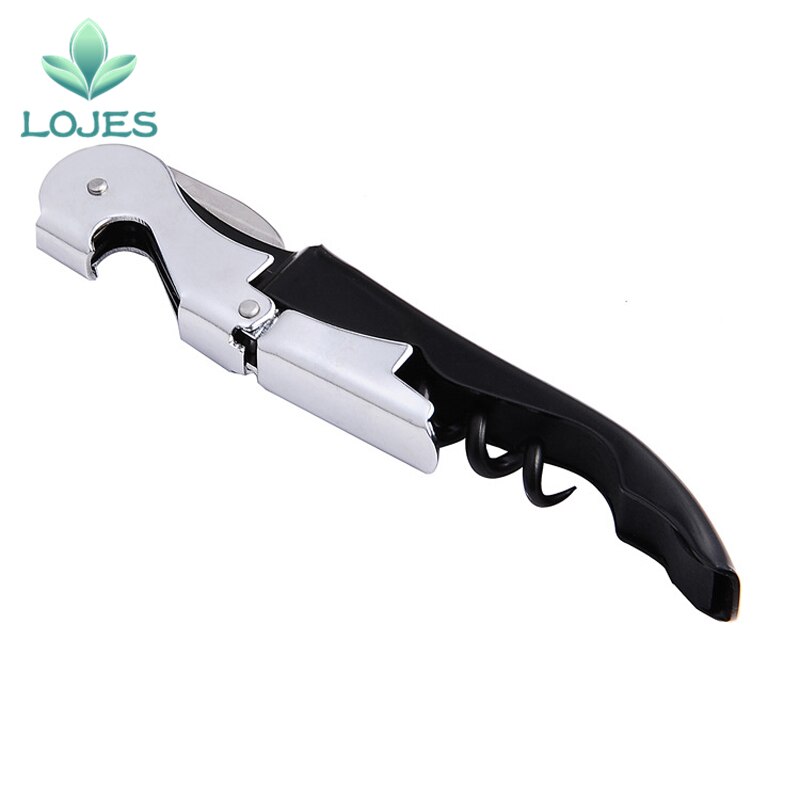 1Pc Roestvrij Plastic Wijn Schroef Corkscrew Opener Professionele Dubbele Scharnier Obers Wijn Fles Bier Cap Opener