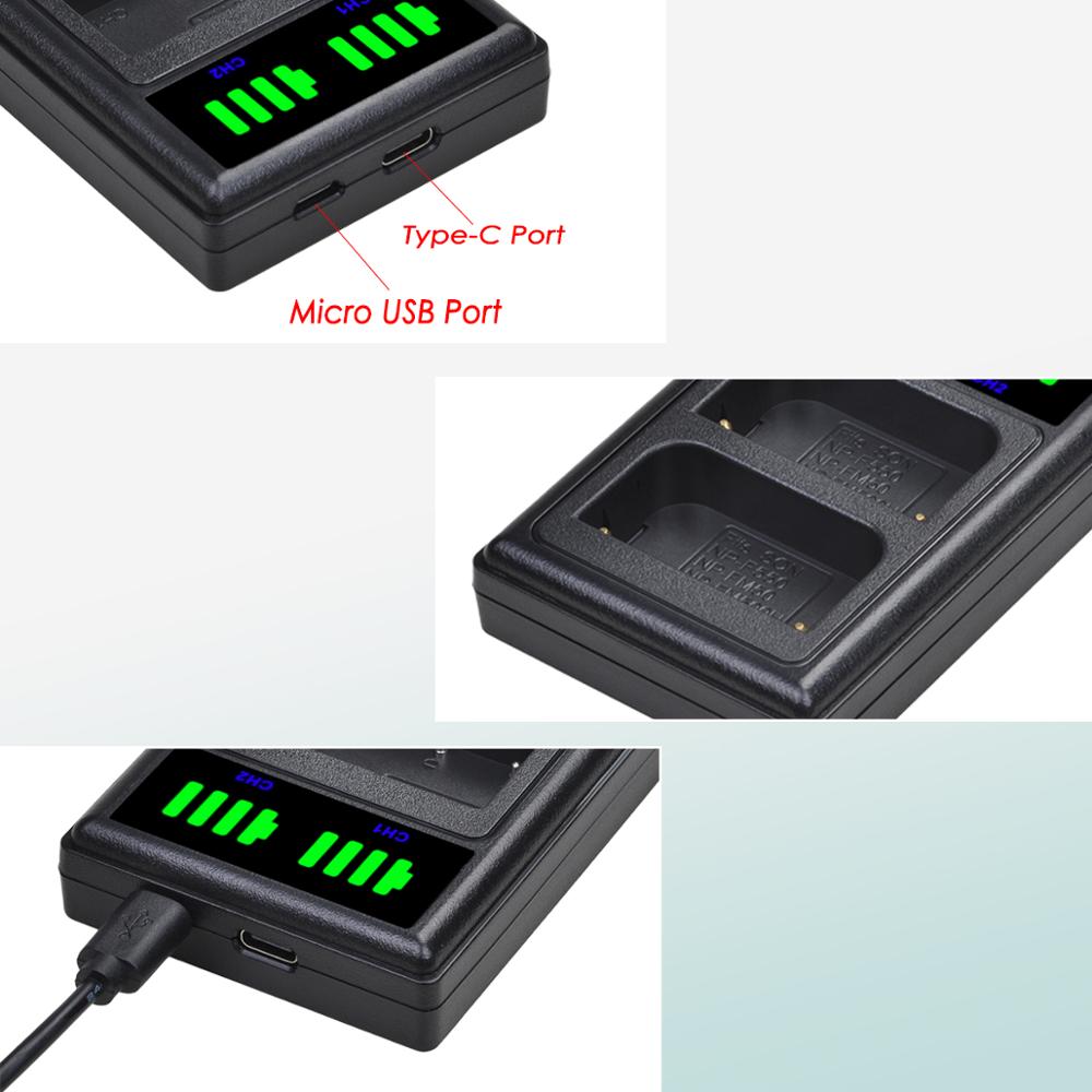 Batería de NP-FM50 para Sony NP, FM50, FM55H, NP-FM55H, NP-FM30, NP-FM50, NP-FM51, NP-FM70, NP-FM71 NP, QM71, QM71D, FM90, 2 uds.