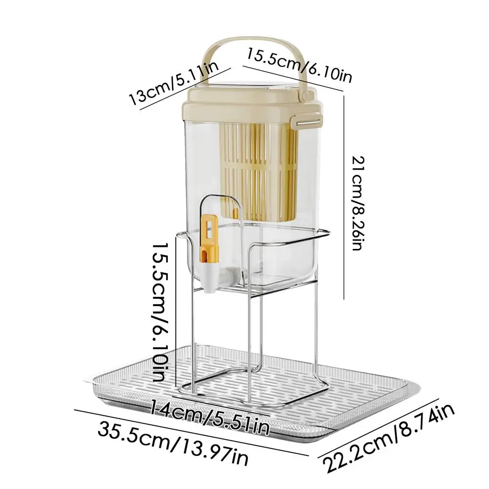 Dispensador de bebidas al aire libre de verano con mango, refrigerador de gran capacidad con filtro, dispensador de botellas de agua fría para acampar: Gris