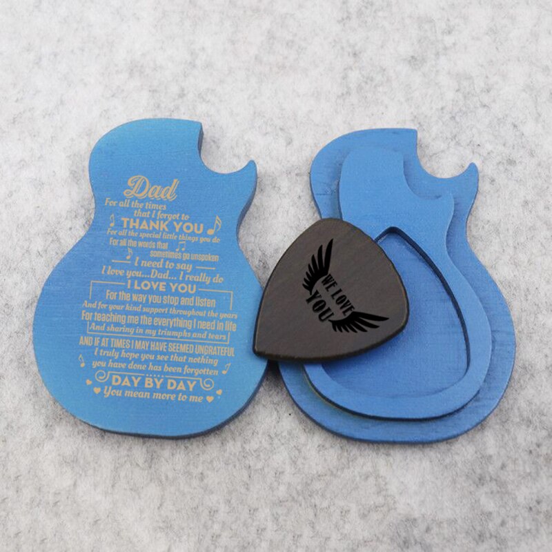 Houten Gitaar Pick Doos Gitaar Pick Houder Plectrum Doos Gitaar Player Muziek Vriendje Rc & P Q000105 Zwart: Q000105 Blue