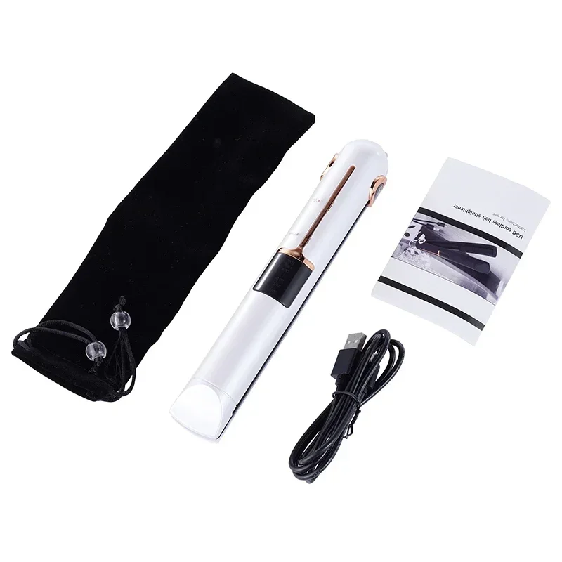 Tragbarer, kabelloser haarglätter mit powerbank-funktion, wiederaufladbarer haarglätter und lockenstab für zuhause und reisen