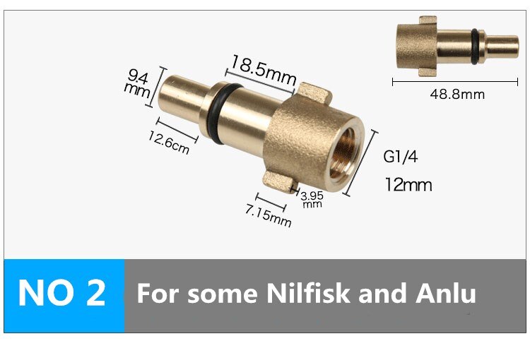 Lave-auto lance de mousse de neige e adaptateur générateur de mousse pour Karcher Lavor Nilfisk Bosch Stihl nettoyeur haute pression outil de nettoyage de voiture: Marron
