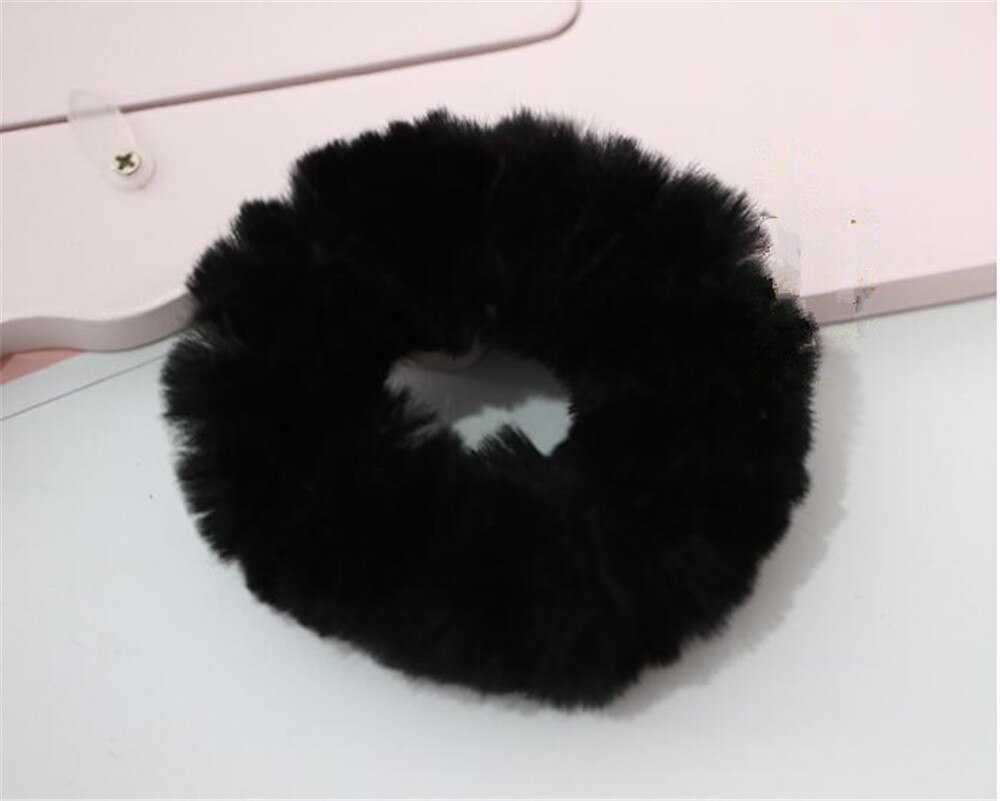 1 Uds., lindas bolas de pompón de pelo Harajuku, bandas de goma elástica para el pelo, accesorio Lolita B1302: black