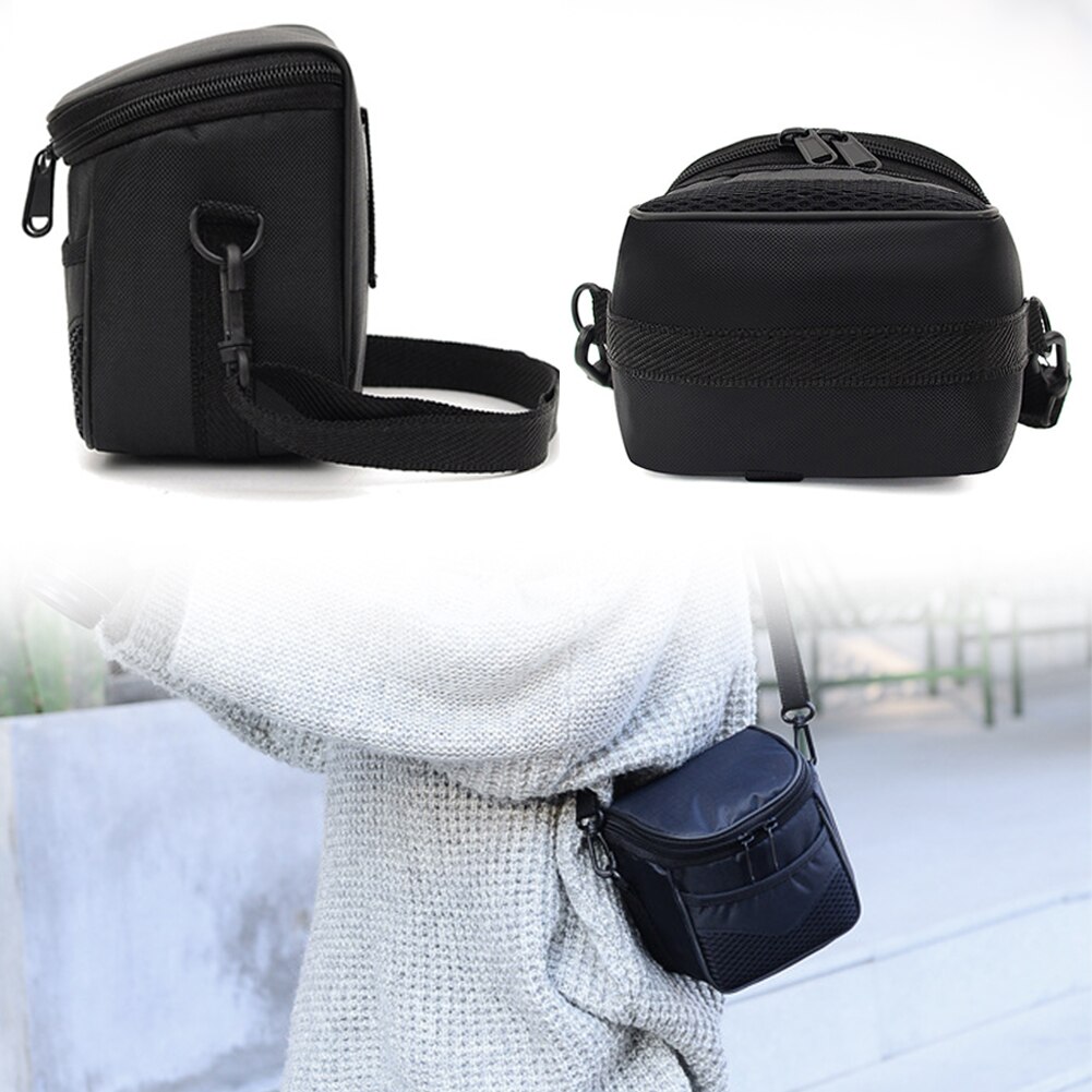 Sac à Double fermeture éclair pour appareil photo, petit sac léger pour éviter les collisions, solide, étanche, sangle réglable, étui de rangement extérieur