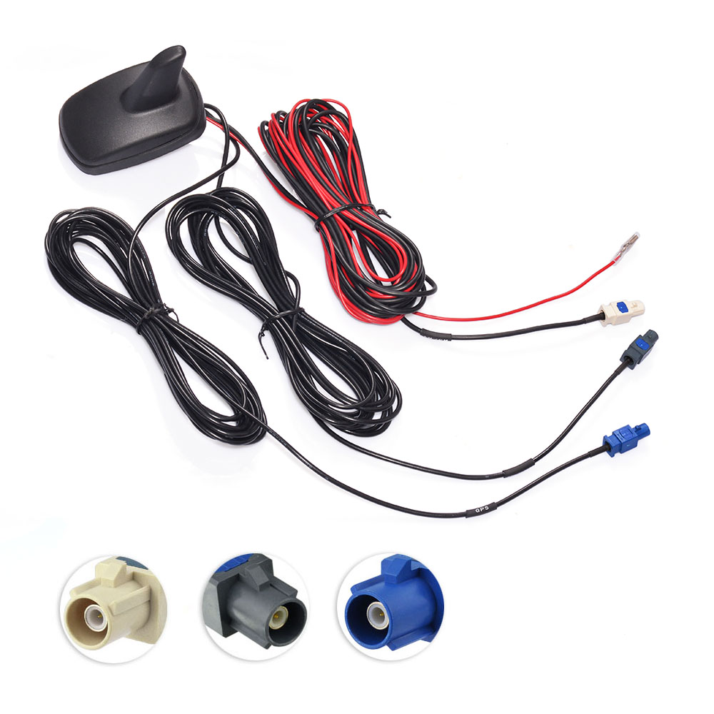 Eightwood DAB DAB+GPS FM/AM Antenna Car Digital Radio Amplified Aerial Roof Mount Shark Fin Antenna for Alpine Pure Highway