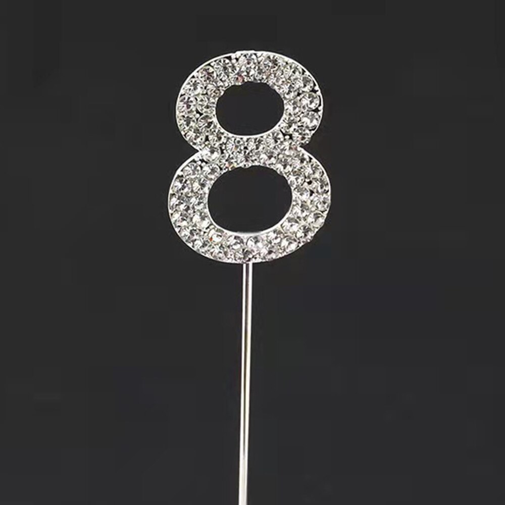 Digitale Kuchen Topper 0-9 Strass Anzahl Geburtstag Jahrestag Partei Kuchen Dekoration Werkzeug Backen Karte Hochzeit Dekoration: A8