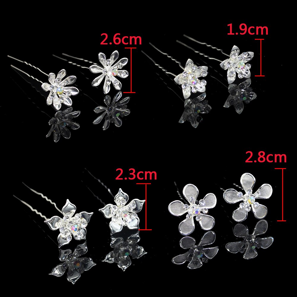 AINAMEISI 20PCS di Cerimonia Nuziale di Modo Dei Monili Dei Capelli Da Sposa a forma di U Forcelle Delle Donne Del Fiore Del Rhinestone Accessori Per Capelli All'ingrosso