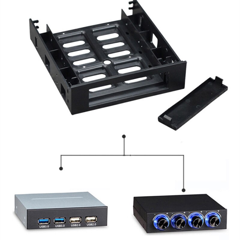 5.25" to 3.5/2.5" Solid State Drive Bracket Enclosure Internal Optical Drive Position Hard Disk Bay Holder For PC Computer Case
