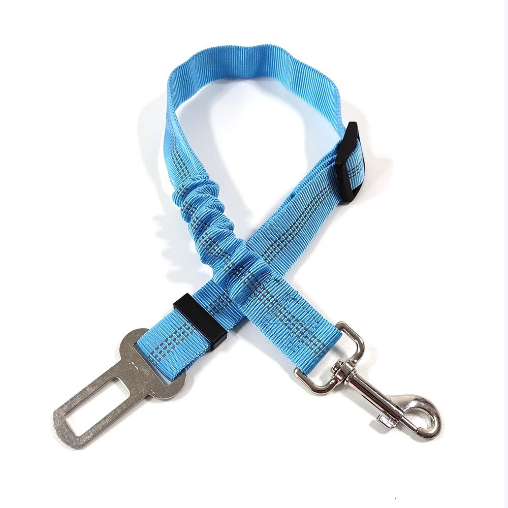 Huisdier Auto Reflecterende Elastische Gordel Hond Auto Kussen Eeat Riem Hond Keten Multifunctionele: Sky Blue